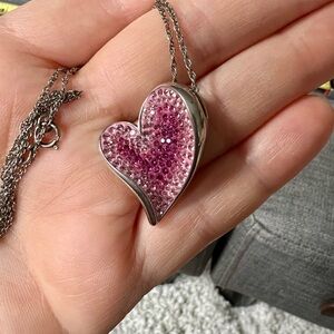 Swarovski Crystal Pink Heart Pendant Necklace